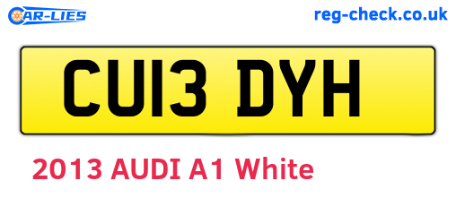 CU13DYH are the vehicle registration plates.