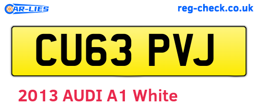 CU63PVJ are the vehicle registration plates.