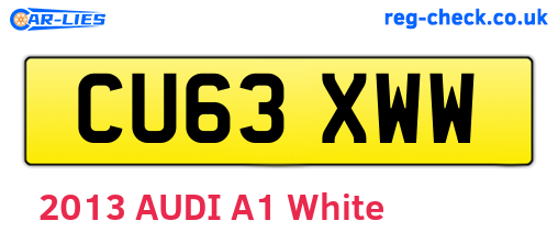 CU63XWW are the vehicle registration plates.