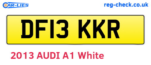 DF13KKR are the vehicle registration plates.