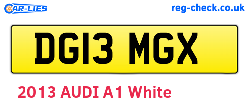 DG13MGX are the vehicle registration plates.