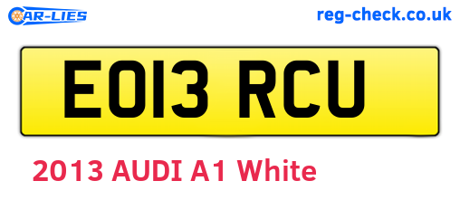 EO13RCU are the vehicle registration plates.