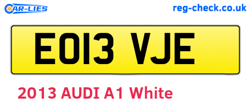 EO13VJE are the vehicle registration plates.