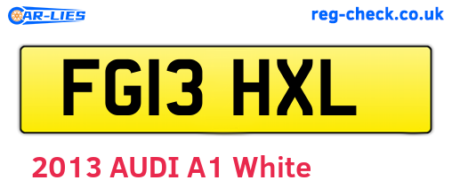 FG13HXL are the vehicle registration plates.