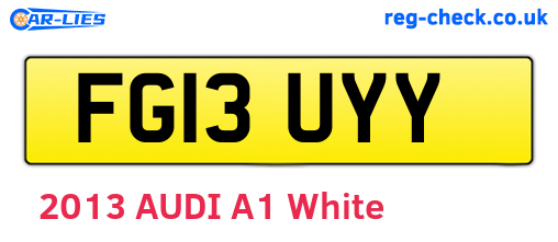 FG13UYY are the vehicle registration plates.