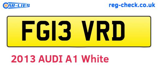 FG13VRD are the vehicle registration plates.