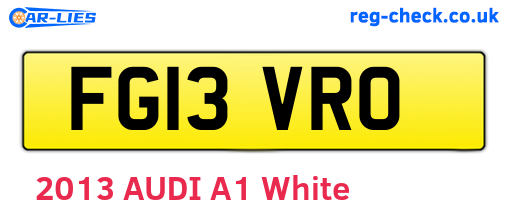 FG13VRO are the vehicle registration plates.