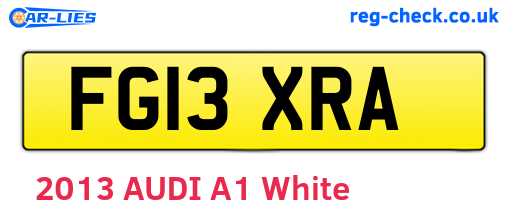 FG13XRA are the vehicle registration plates.