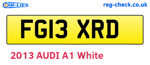 FG13XRD are the vehicle registration plates.