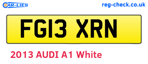 FG13XRN are the vehicle registration plates.