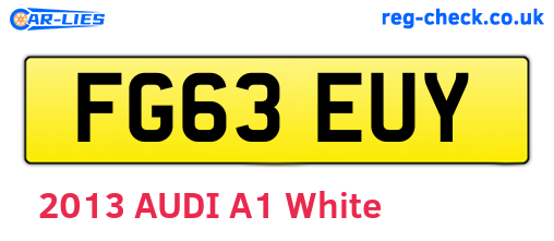 FG63EUY are the vehicle registration plates.