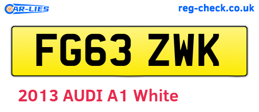 FG63ZWK are the vehicle registration plates.