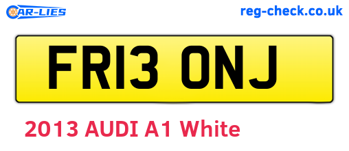 FR13ONJ are the vehicle registration plates.