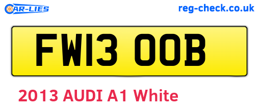 FW13OOB are the vehicle registration plates.