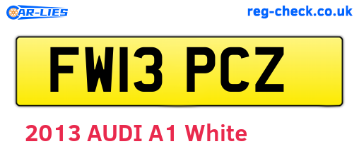 FW13PCZ are the vehicle registration plates.