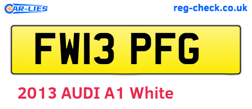 FW13PFG are the vehicle registration plates.