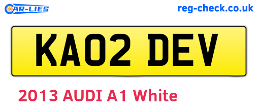KA02DEV are the vehicle registration plates.