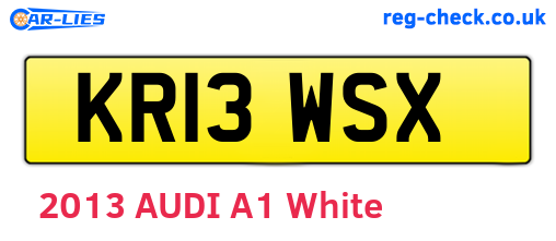 KR13WSX are the vehicle registration plates.