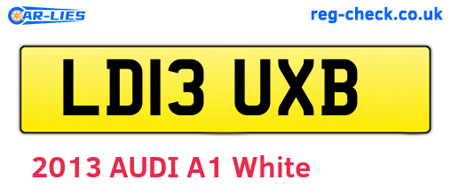 LD13UXB are the vehicle registration plates.