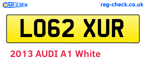 LO62XUR are the vehicle registration plates.