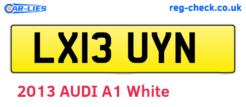 LX13UYN are the vehicle registration plates.