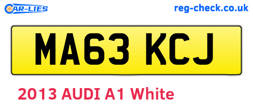 MA63KCJ are the vehicle registration plates.