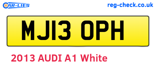MJ13OPH are the vehicle registration plates.