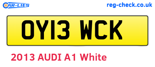 OY13WCK are the vehicle registration plates.