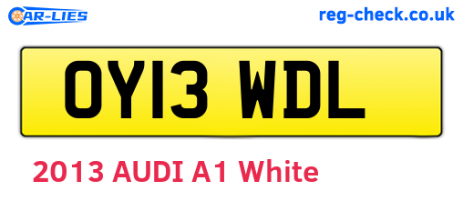 OY13WDL are the vehicle registration plates.