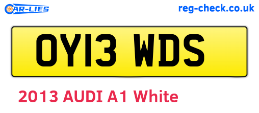 OY13WDS are the vehicle registration plates.