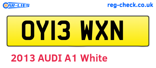 OY13WXN are the vehicle registration plates.