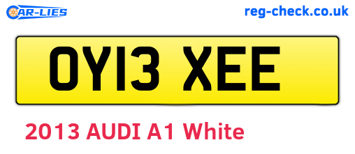 OY13XEE are the vehicle registration plates.