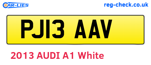 PJ13AAV are the vehicle registration plates.