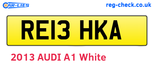 RE13HKA are the vehicle registration plates.