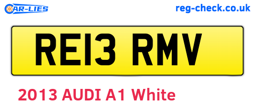 RE13RMV are the vehicle registration plates.