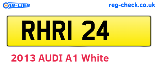 RHR124 are the vehicle registration plates.