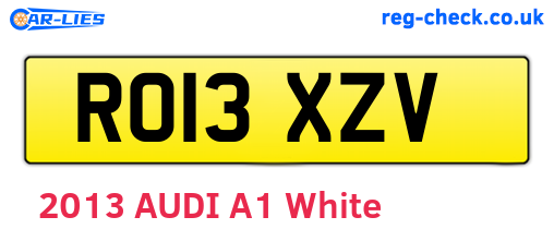 RO13XZV are the vehicle registration plates.