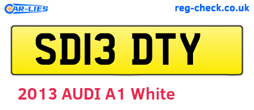 SD13DTY are the vehicle registration plates.