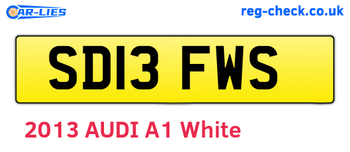 SD13FWS are the vehicle registration plates.