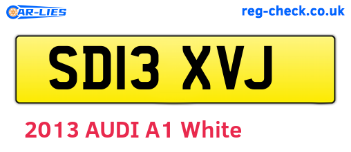 SD13XVJ are the vehicle registration plates.