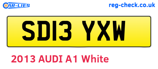 SD13YXW are the vehicle registration plates.