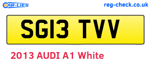 SG13TVV are the vehicle registration plates.