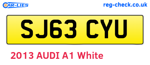SJ63CYU are the vehicle registration plates.