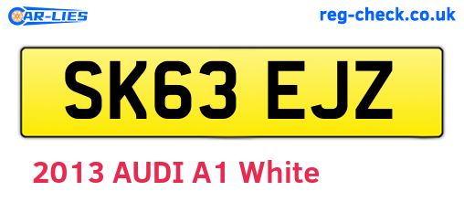 SK63EJZ are the vehicle registration plates.