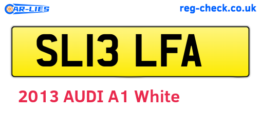 SL13LFA are the vehicle registration plates.