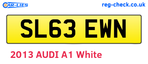 SL63EWN are the vehicle registration plates.