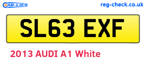 SL63EXF are the vehicle registration plates.