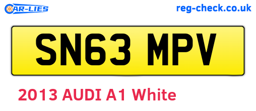 SN63MPV are the vehicle registration plates.