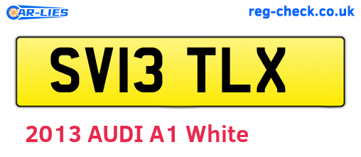 SV13TLX are the vehicle registration plates.