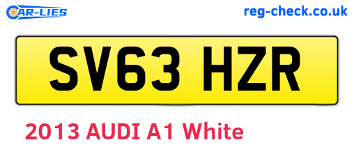 SV63HZR are the vehicle registration plates.